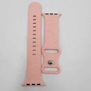 Hello Kitty Inspired Engrave Silicone Apple watch band 42mm/44mm/45mm/49mm Pink